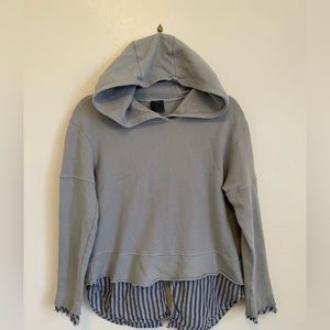 Left Of Center Jenna Layered Striped Hoodie sz XS